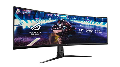 ASUS ROG Strix XG49VQ, Monitor Gaming Ultrapanorámico Curvo (3840 X 1080P, 144 Hz,usb 3.0 Freesync 2 HDR, Displayhdr 400, 125% sRGB, Dci-P3. 90%, Shadow Boost), 49", Negro