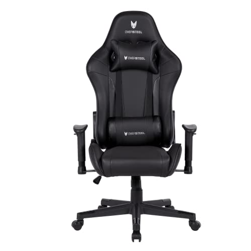 Oversteel - ULTIMET Silla Gaming Profesional Polipiel, Reposabrazos 2D, Ajustable en Altura, Respaldo Reclinable 180º, Pistón Gas Clase 3, Hasta 120Kg, Color Negro